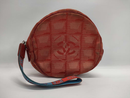 CHANEL New Travel Line Sports Pouch Coco Mark Red Blue Pouch
