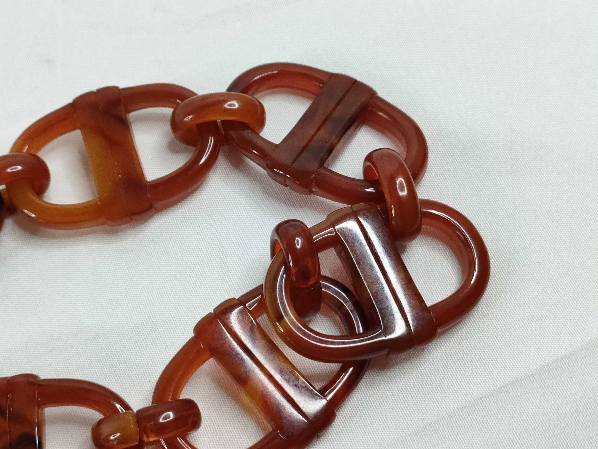 Dior Christian Dior Plastic Chain Belt Tortoiseshell Belt