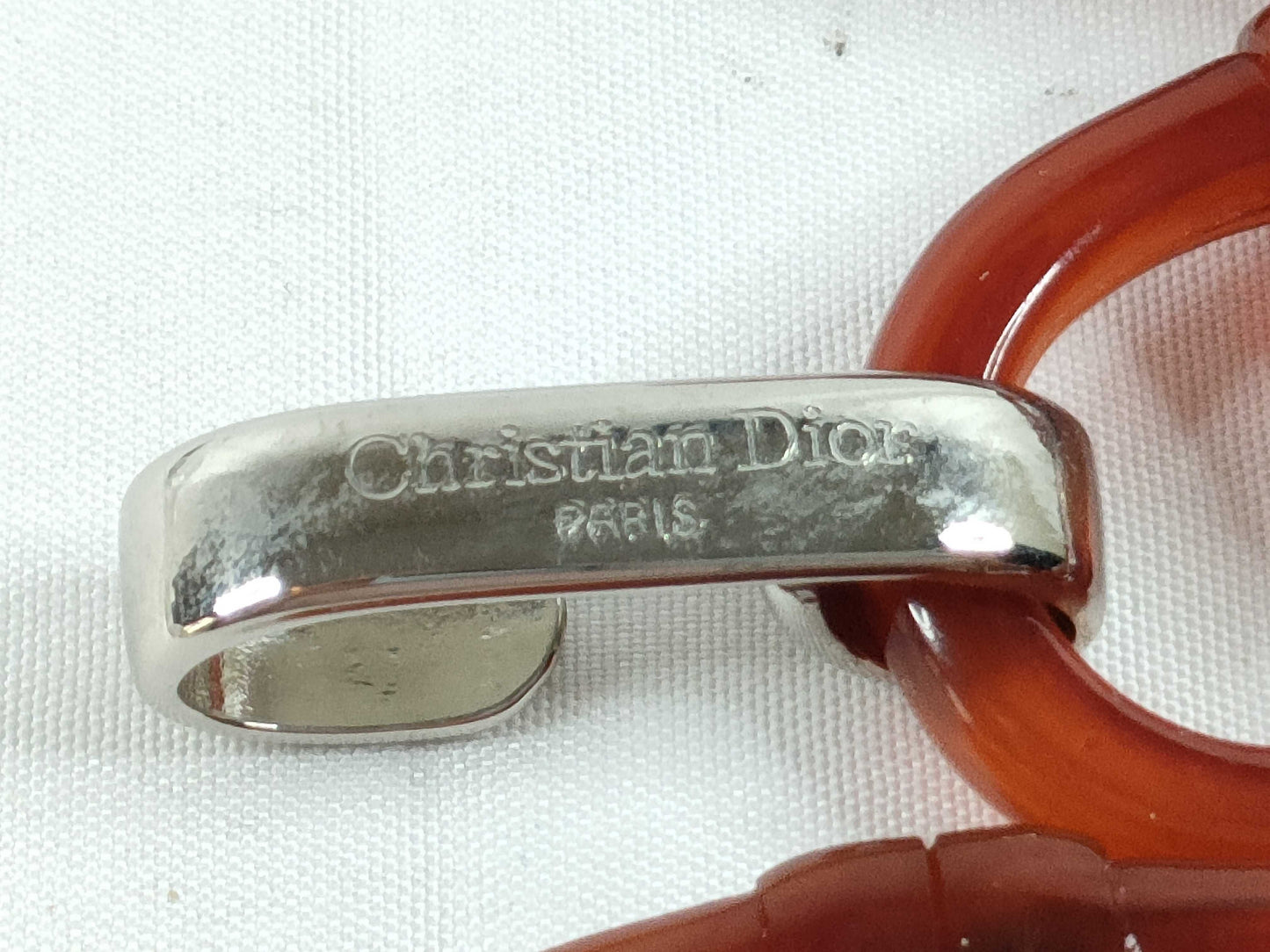 Dior Christian Dior Plastic Chain Belt Tortoiseshell Belt