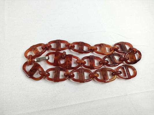 Dior Christian Dior Plastic Chain Belt Tortoiseshell Belt