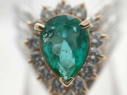 E1.37ct D0.57ct PT900/K18 13.3g Ring 