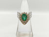 E1.37ct D0.57ct PT900/K18 13.3g Ring 