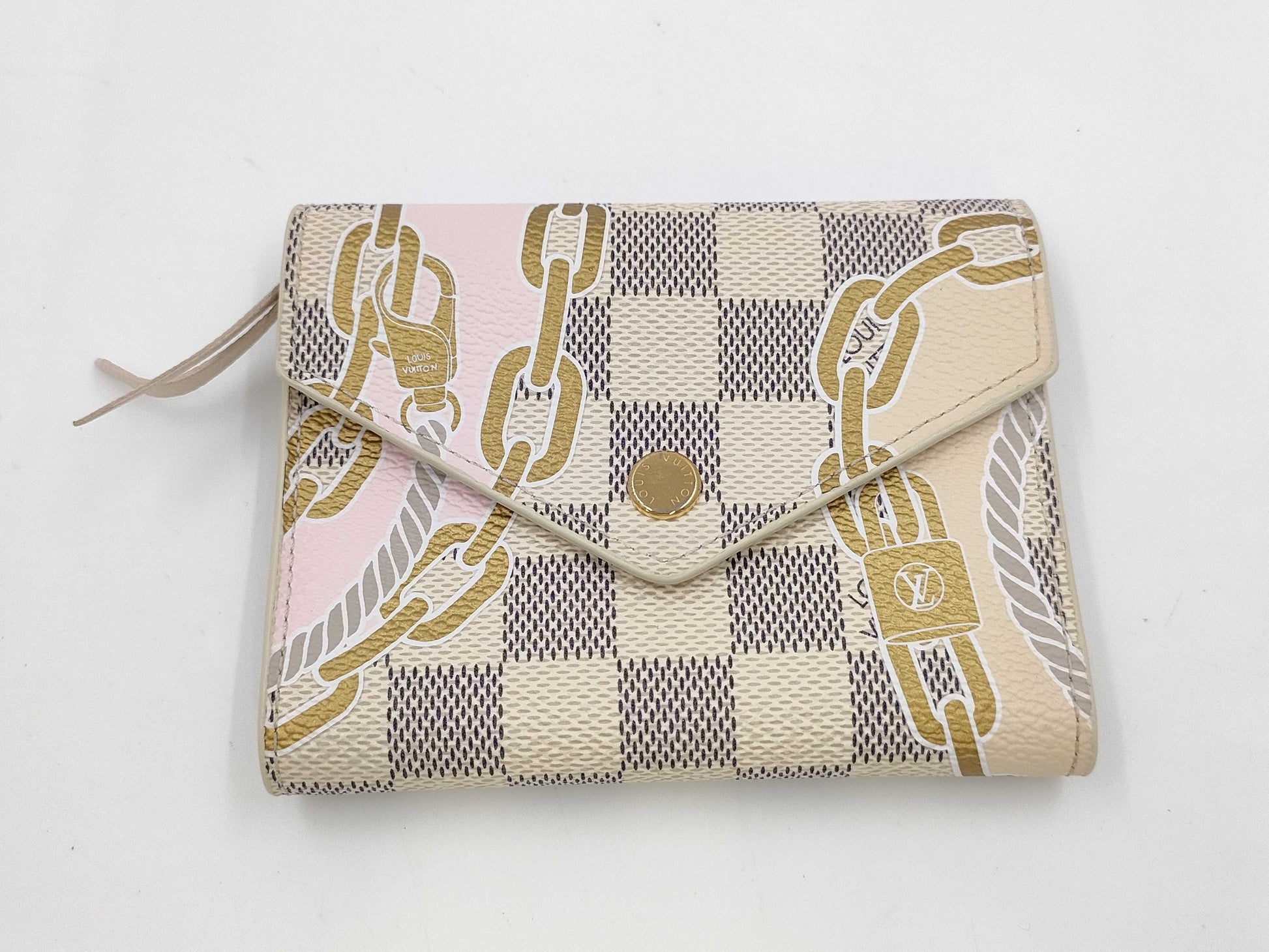LOUIS VUITTON Damier Azur Victorine Portefeuille Compact N40468 RFID IC Wallet