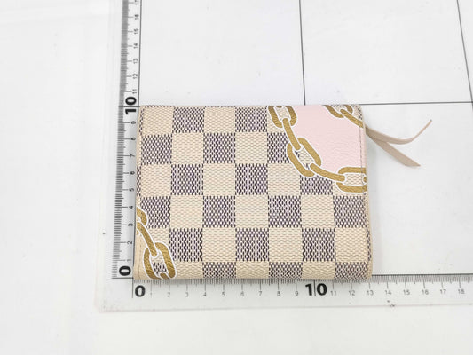 LOUIS VUITTON Damier Azur Victorine Portefeuille Compact N40468 RFID IC Wallet