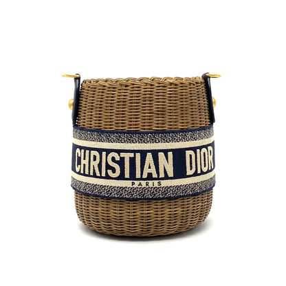 Dior Christian Dior Christian Dior Oblique 2-way Rattan Canvas Shoulder Bag