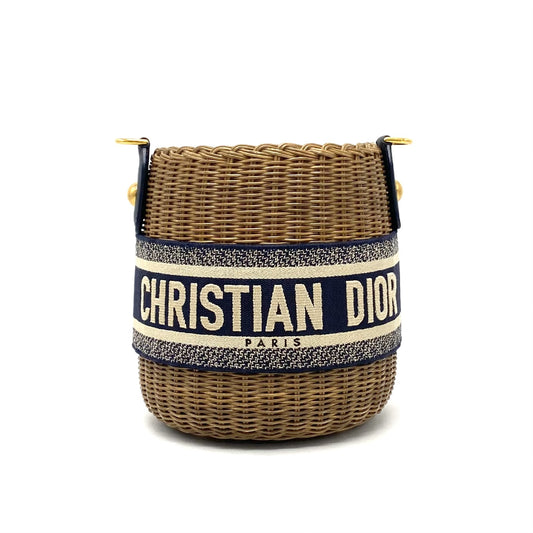 Dior Christian Dior Christian Dior Oblique 2-way Rattan Canvas Shoulder Bag