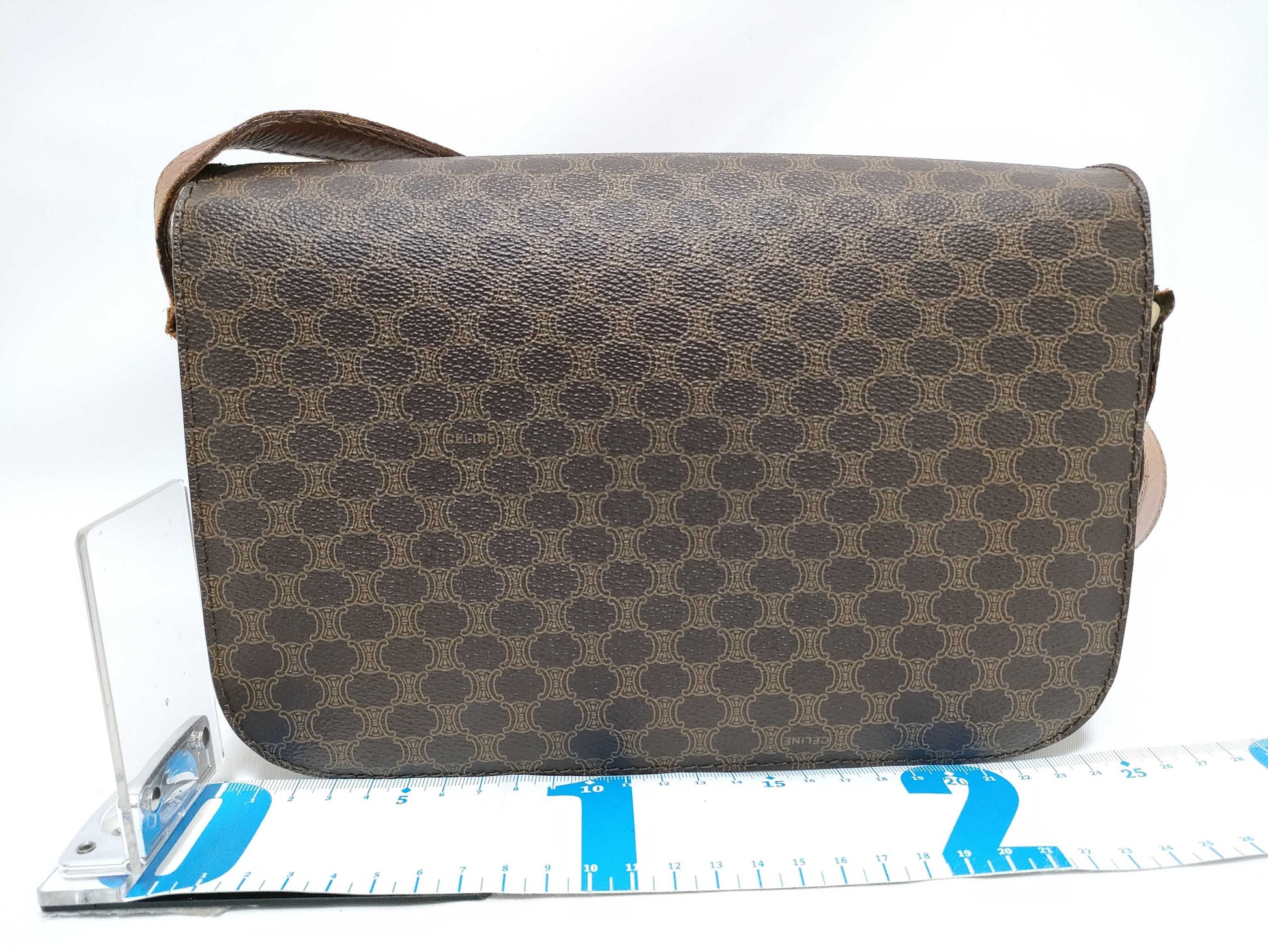 CELINE Horsebit Macadam Leather Shoulder Bag