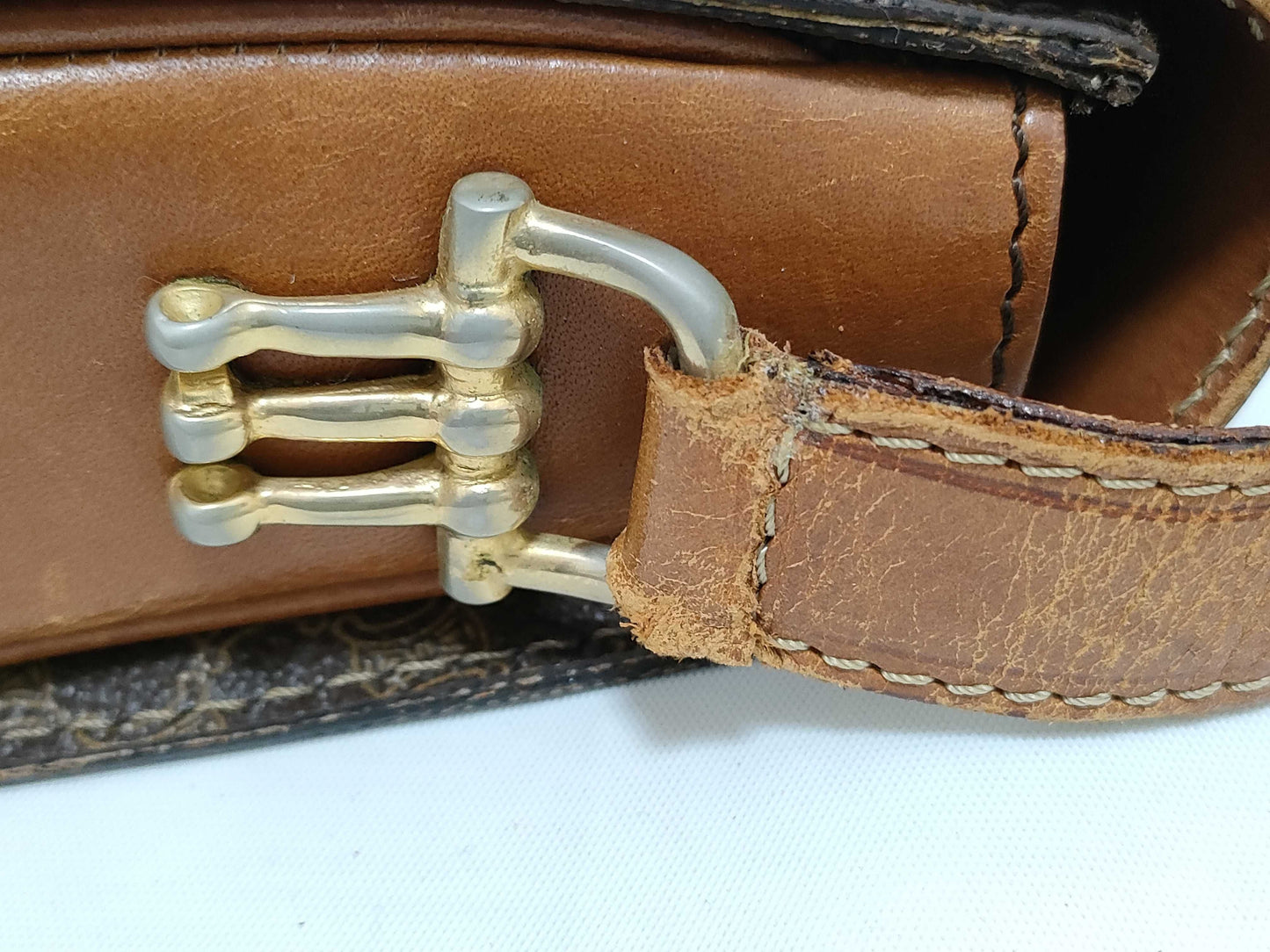 CELINE Horsebit Macadam Leather Shoulder Bag