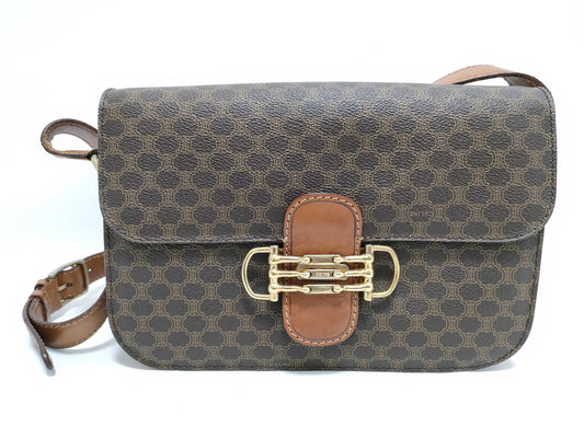 CELINE Horsebit Macadam Leather Shoulder Bag