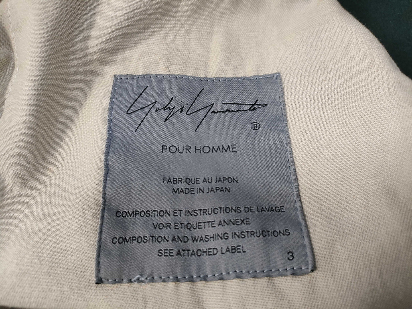 Yohji Yamamoto Pour Homme Jacket, 2022 Spring/Summer, 3 sizes available