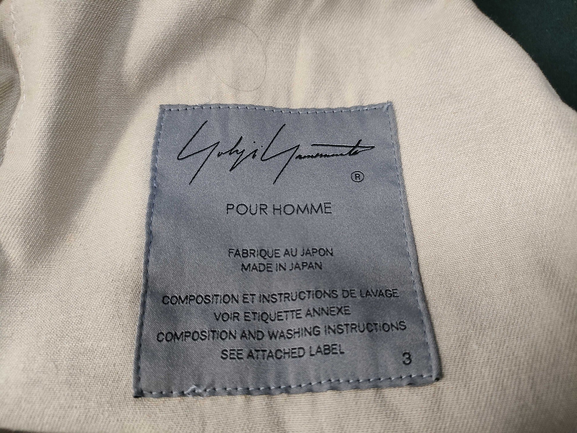 Yohji Yamamoto Pour Homme Jacket, 2022 Spring/Summer, 3 sizes available