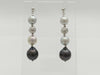 Pearl diameter: Approx. 7.2mm/7.2mm/7.4mm/7.4mm/9.4mm/9.6mm, 18K White Gold, 5.6g, Earrings 