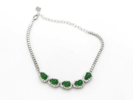 Agate, Zirconia, Sterling Silver, 4.6g Bracelet/Bangle 