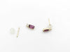 Colored Stone and Transparent Stone K10 0.4g Earrings 