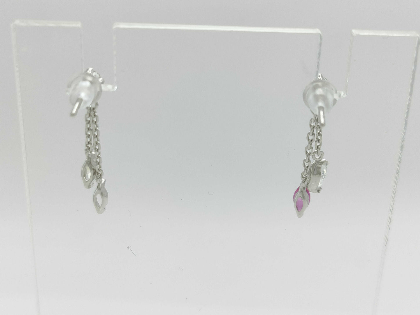 Colored Stone and Transparent Stone K14WG 0.5g Earrings 