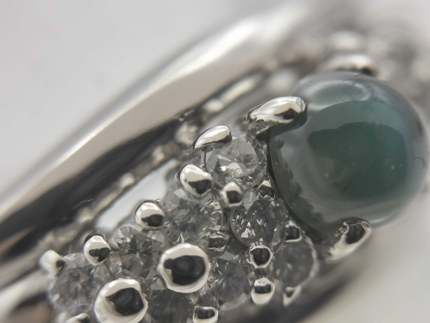 Alexandrite Cat's Eye 0.355ct D0.20ct PT900 6.1g Ring 