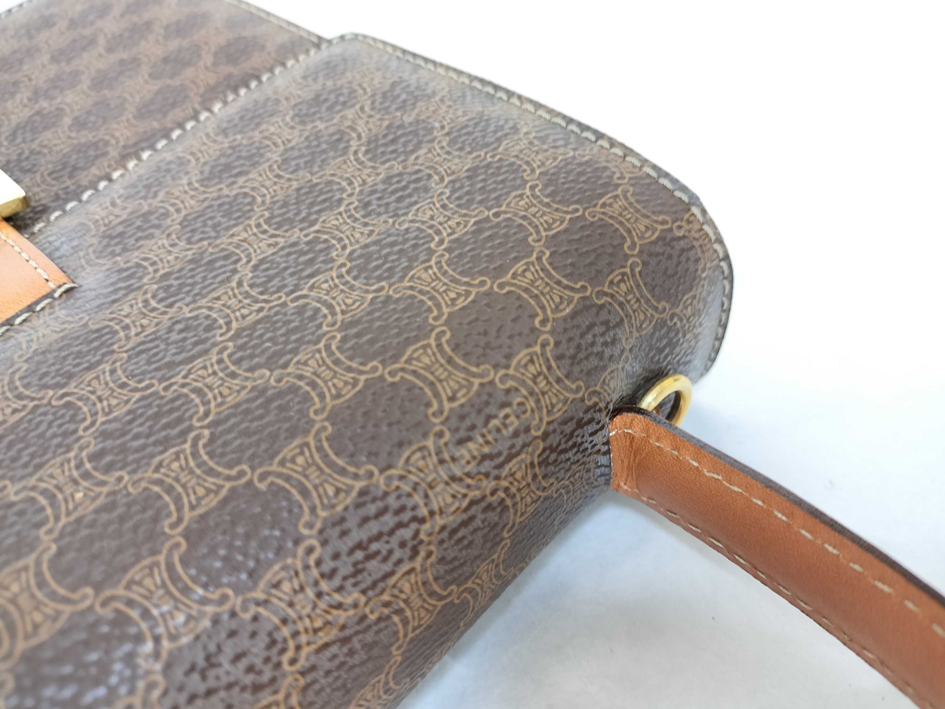 CELINE Macadam PVC 2-way Handbag Brown