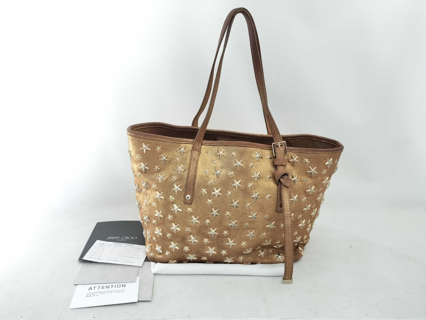 JIMMY CHOO Leather Handbag Gold Handbag