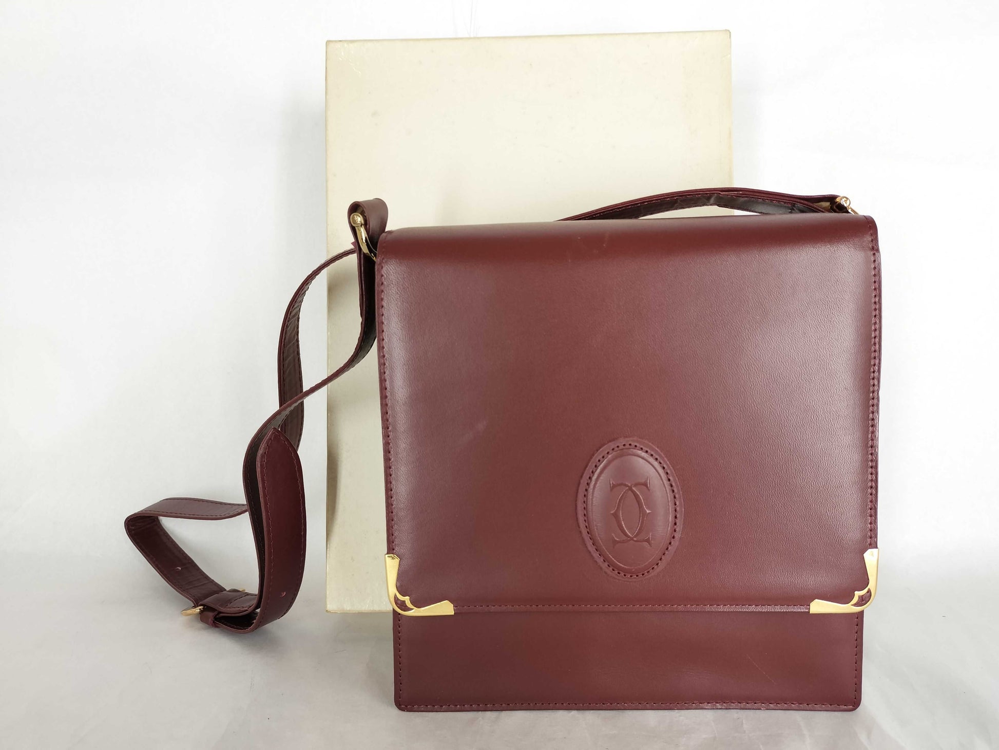 Cartier Leather Shoulder Bag Bordeaux Shoulder Bag
