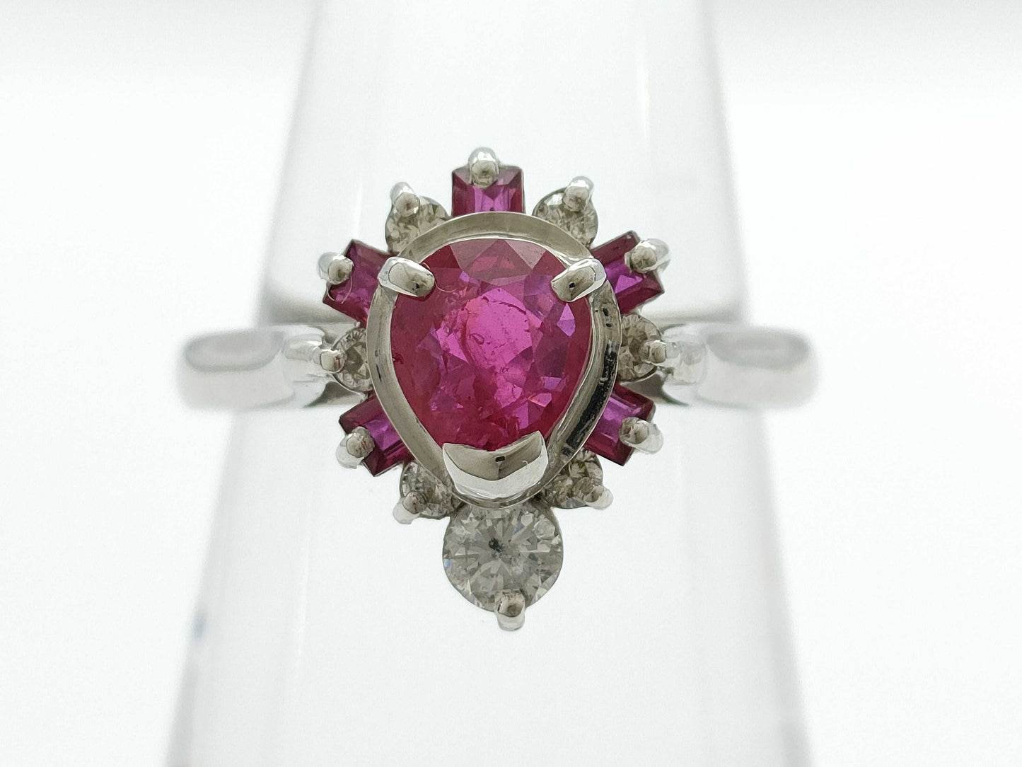 R1.11/0.28ct D0.33ct K18WG 6.1g Ring 