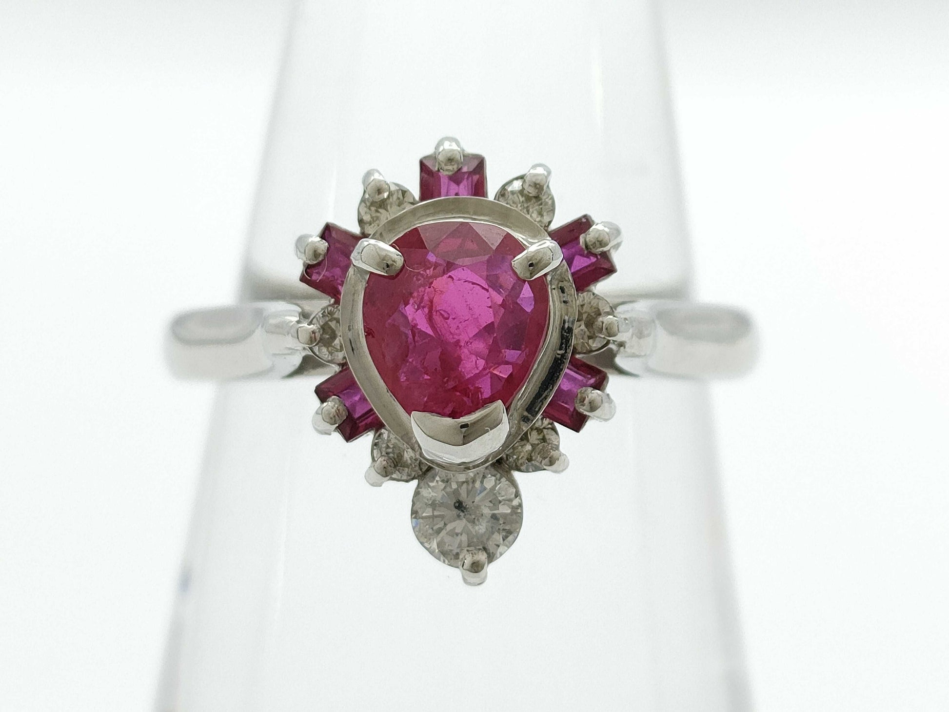 R1.11/0.28ct D0.33ct K18WG 6.1g Ring 