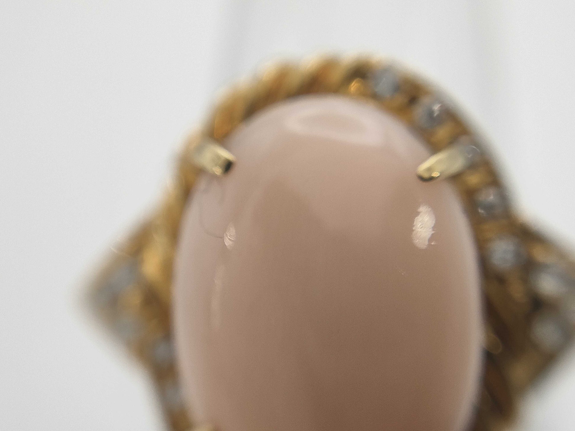 Mitsukoshi Coral D0.16ct K18 6.9g Ring 