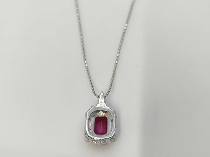 1.67ct Colored Stone, D0.52ct, 3.6g, K18WG/K18 Necklace 