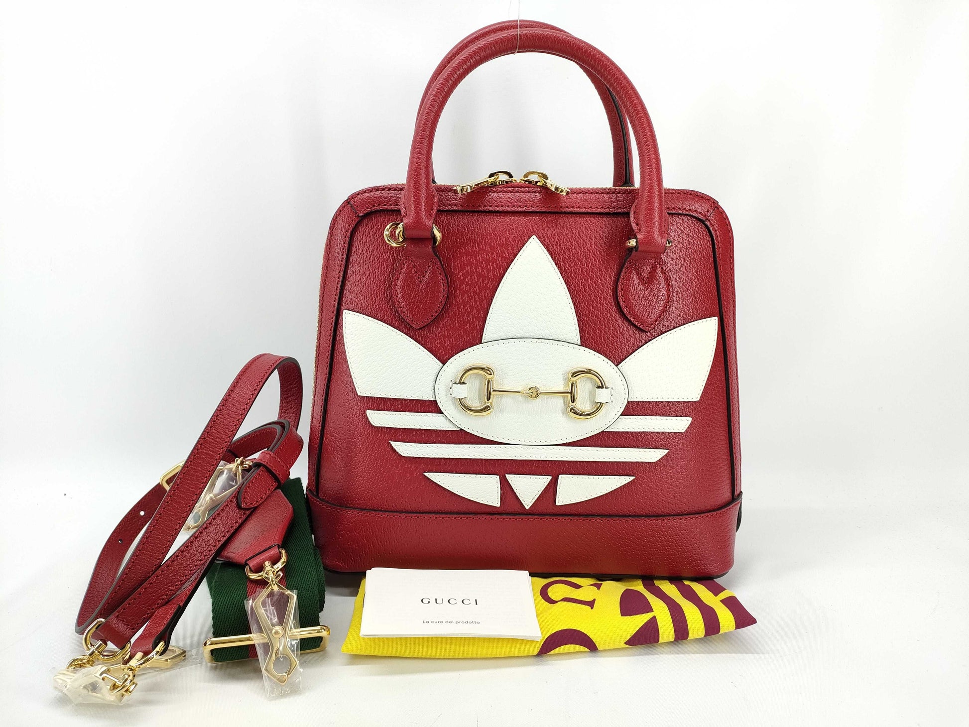 GUCCI GUCCI & ADIDAS Horsebit Shoulder Bag/Handbag Red Handbag