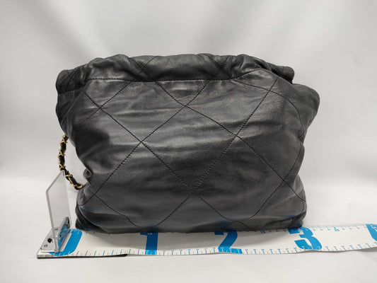 CHANEL CHANEL Shiny Calfskin Handbag Black/GP Shoulder Bag