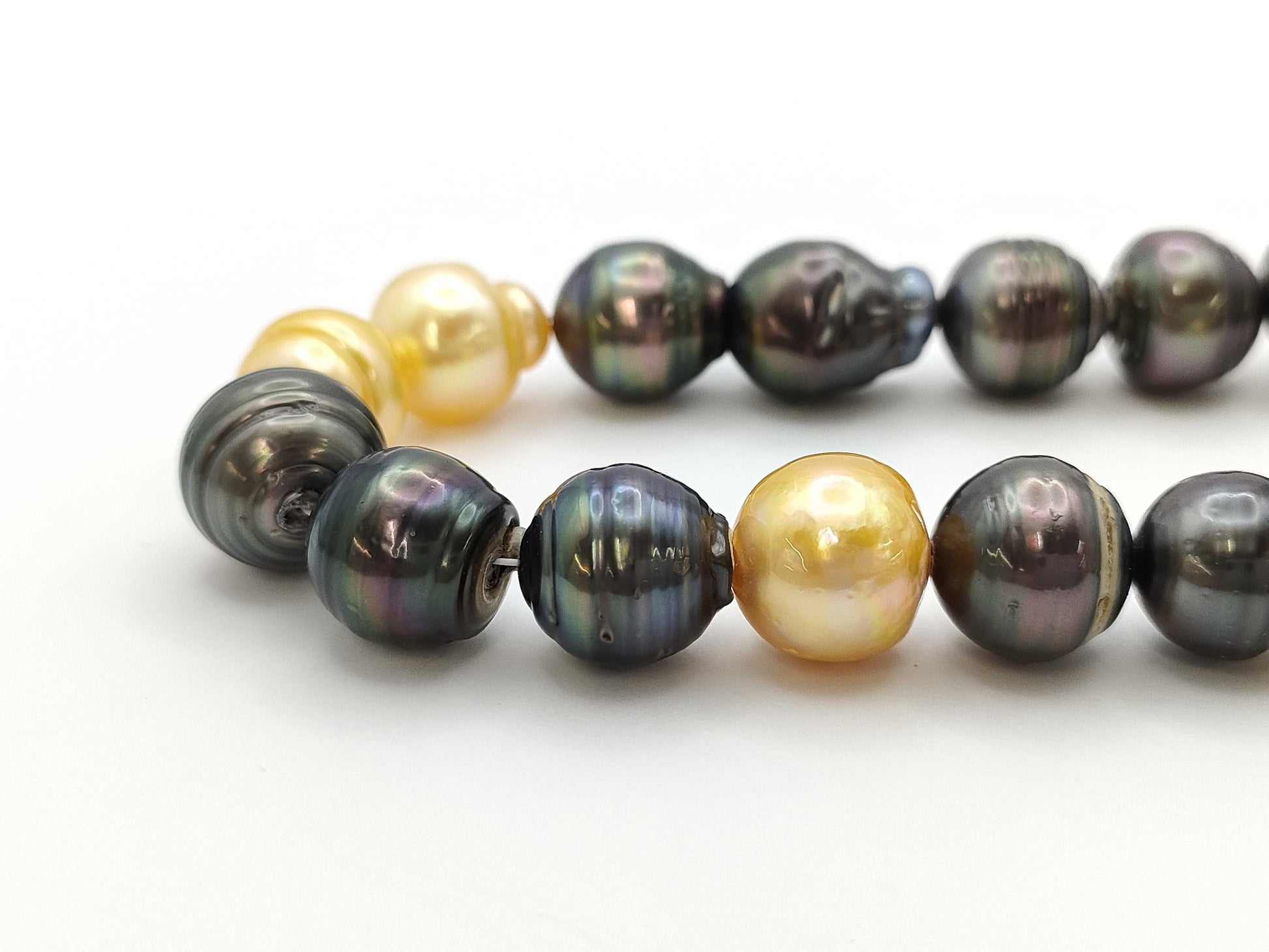 Semi-Round Pearl Necklace, Diameter: Approx. 11.1mm-14.4mm, Sterling Silver, 88.7g 