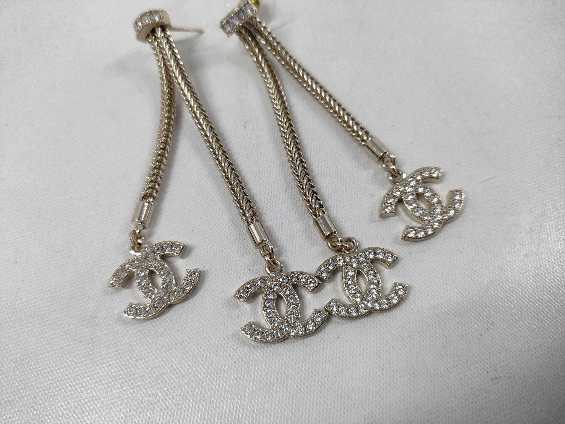 CHANEL Double Swing Earrings with Coco Mark B24K ABE429 B18245 NZX60