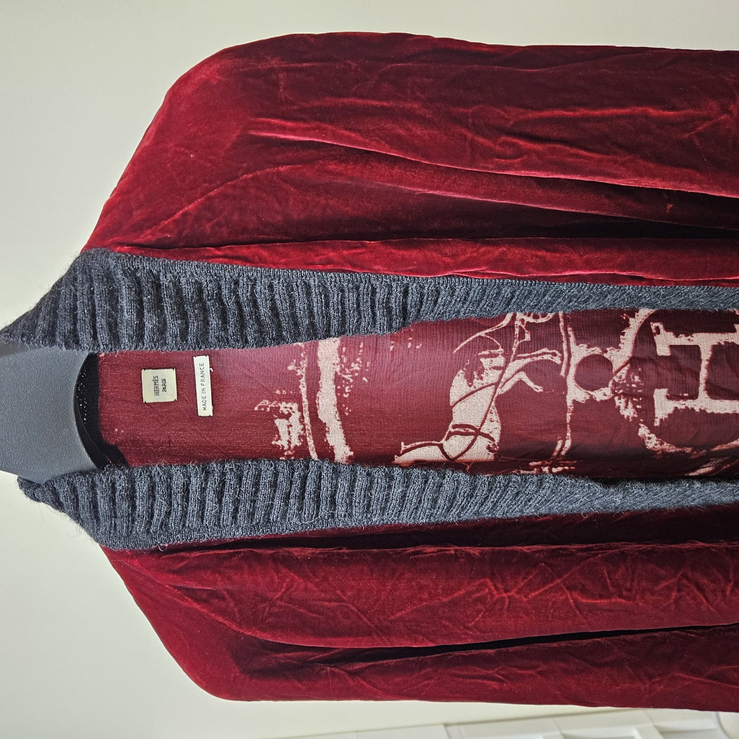 HERMES Hermes Margiela period velour gown wine red size 38 coat
