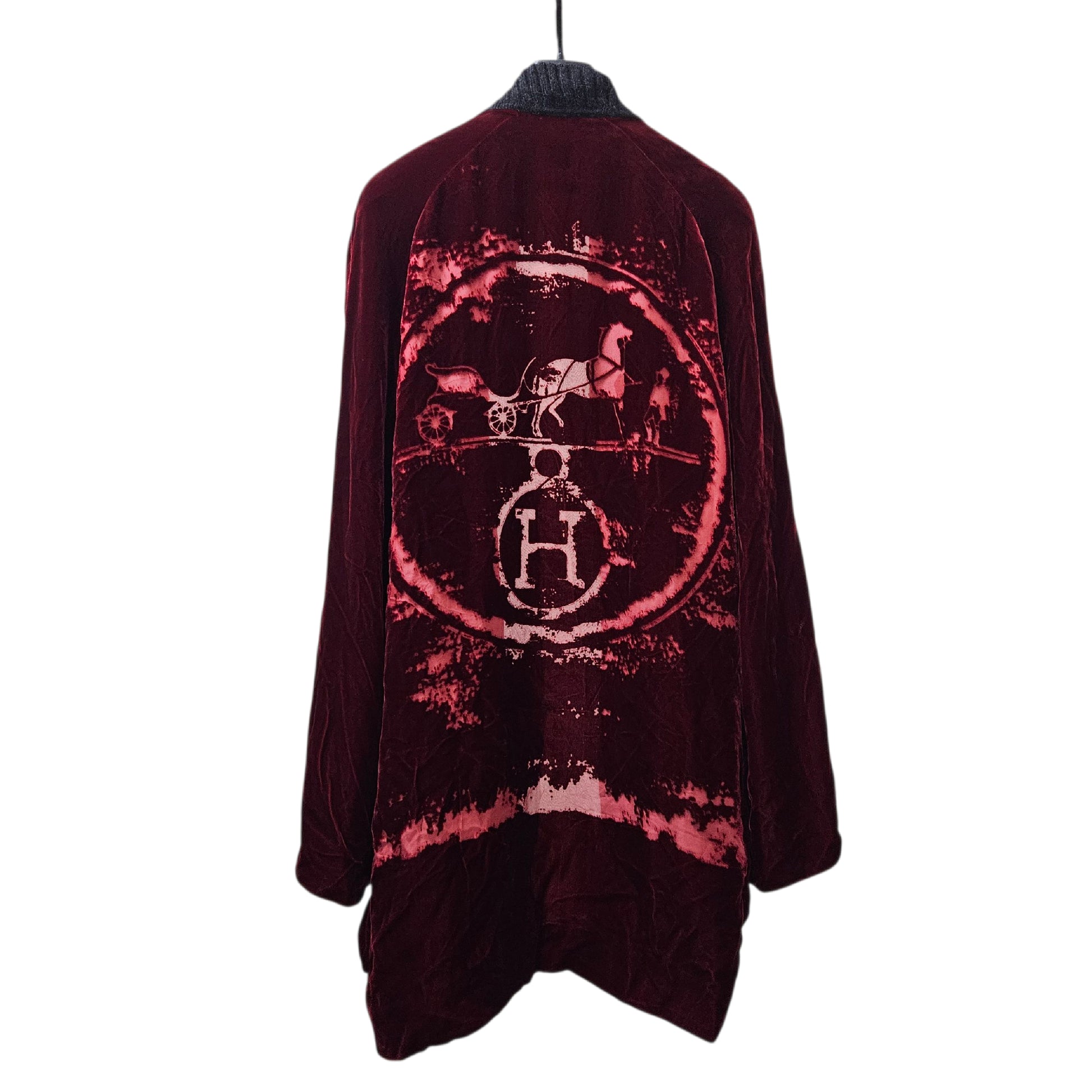 HERMES Hermes Margiela period velour gown wine red size 38 coat