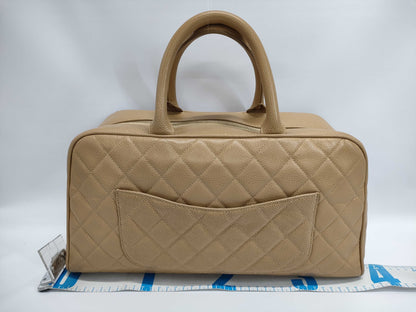 CHANEL Caviar Beige Boston Bag