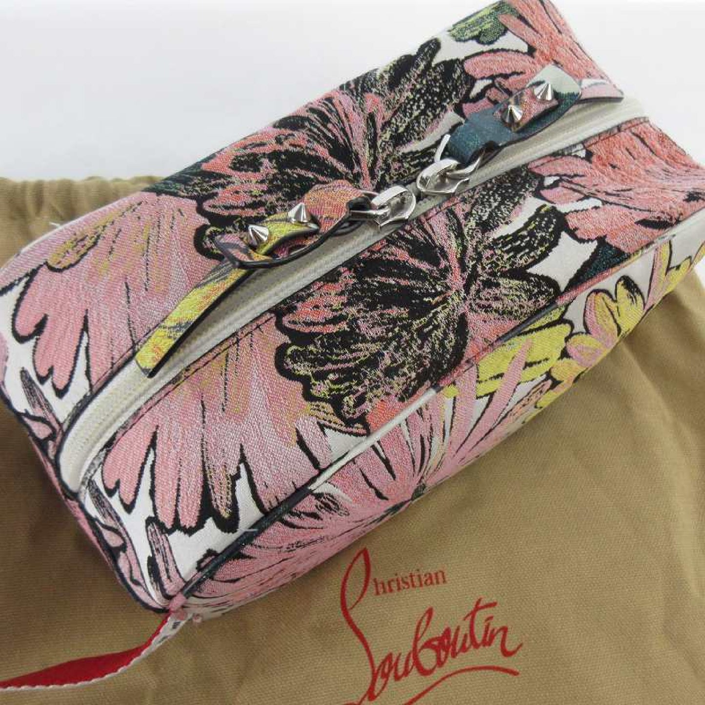 Christian Louboutin Blaster Studs, Spikes, Floral Print Handbag, Clutch Bag, Second Bag