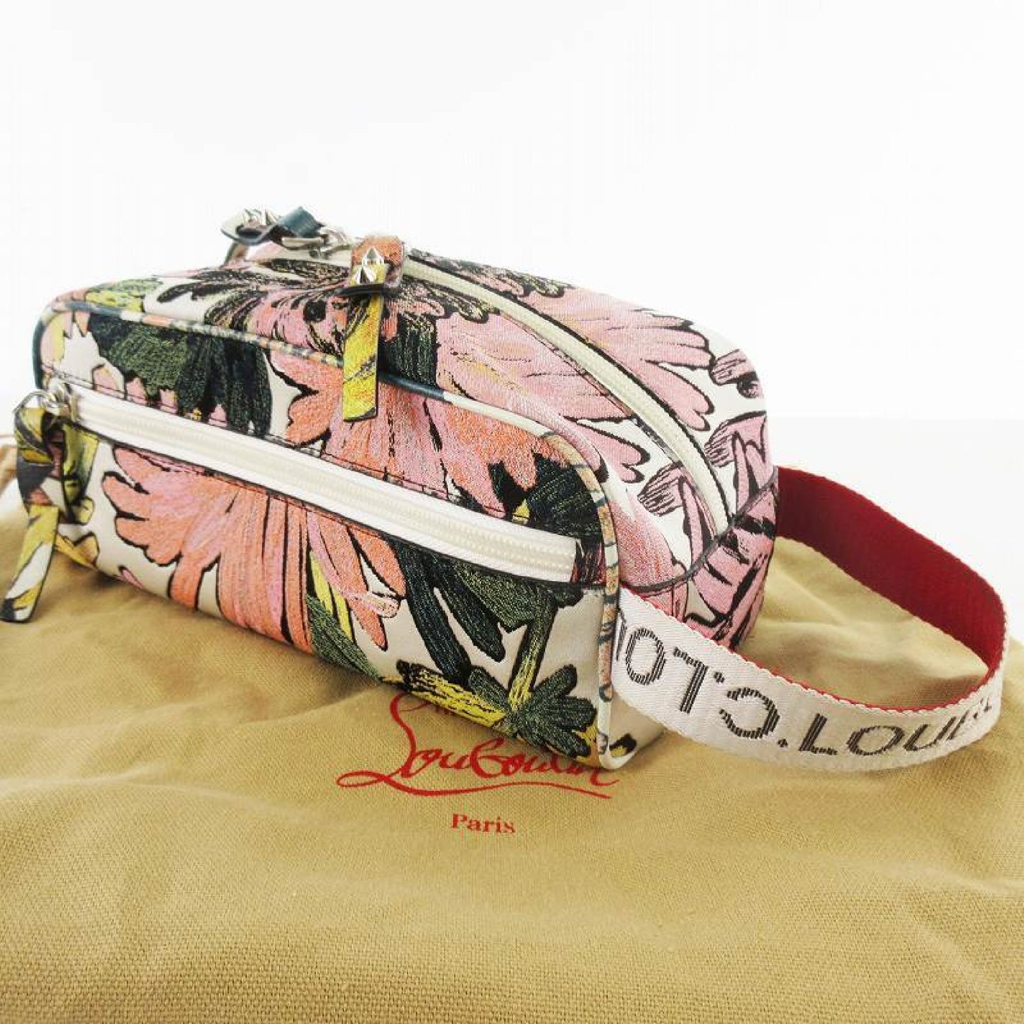 Christian Louboutin Blaster Studs, Spikes, Floral Print Handbag, Clutch Bag, Second Bag