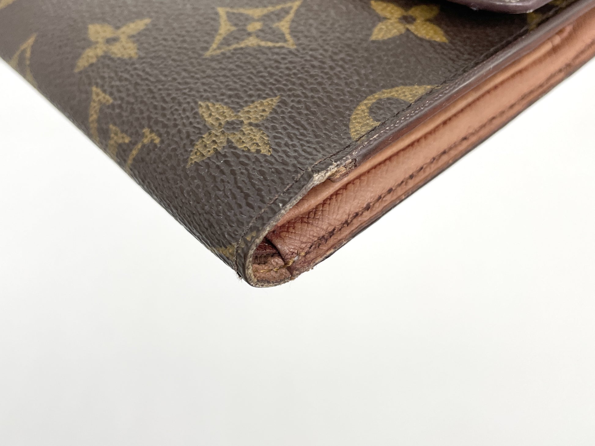 LOUIS VUITTON Monogram Tri-fold Wallet Porte Tresor Etui Papier MI0974 with Pass Case