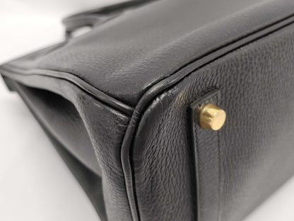 HERMES Birkin 35 □B Stamp Ardennes Black Handbag