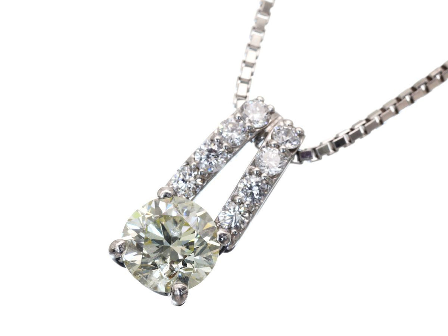 D0.837ct/0.21ct Pt900/850 6.0g Necklace 