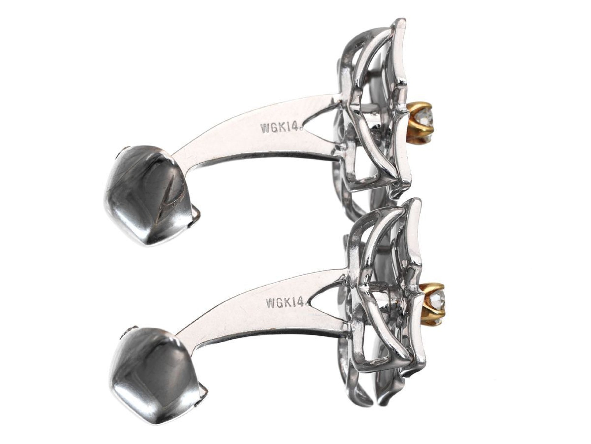 D0.07/0.07ct K18/K14WG 8.4g Tie Pin/Cufflinks 