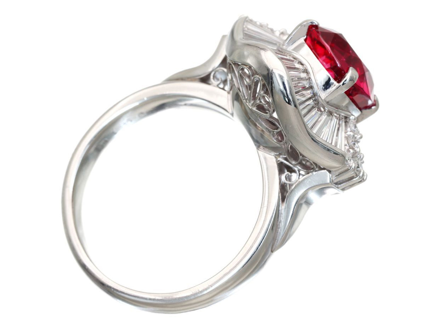 R3.517ct D1.56ct Pt900 13.6g Ring 