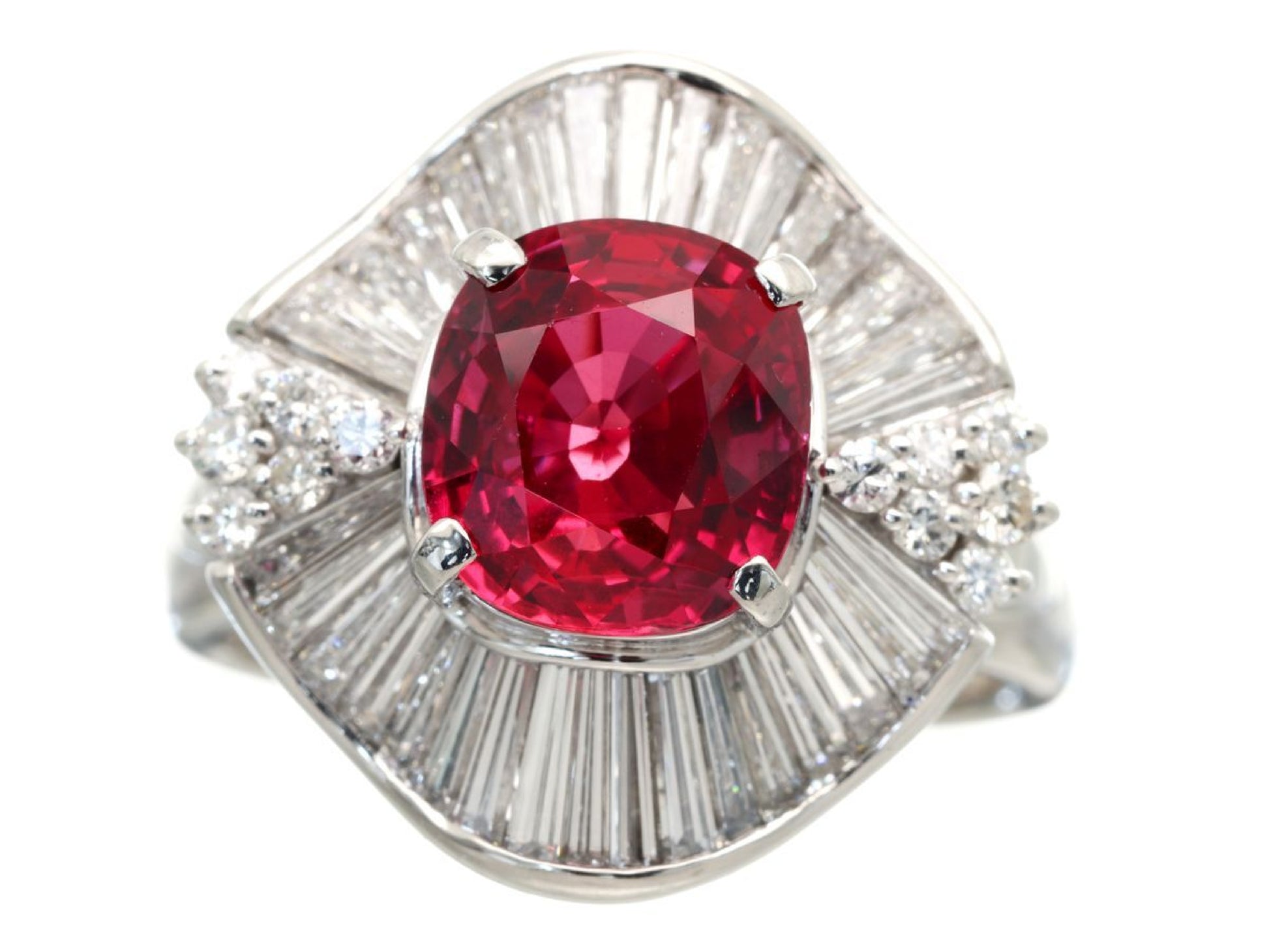 R3.517ct D1.56ct Pt900 13.6g Ring 