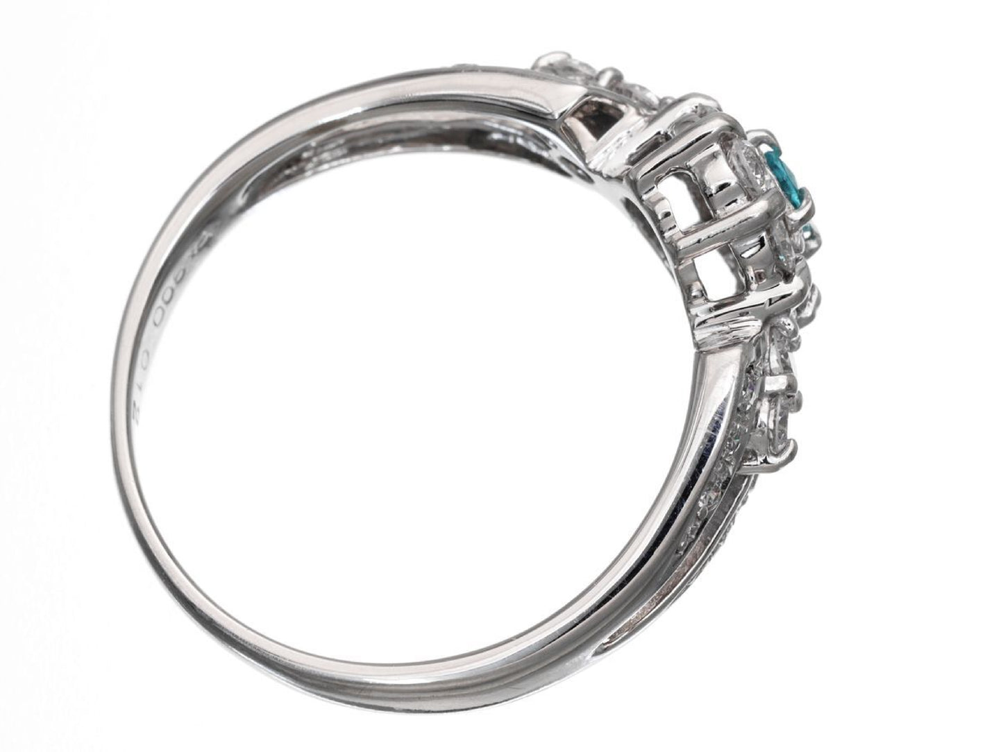 Paraiba tourmaline 0.12ct D0.59ct Pt900 5.9g ring 