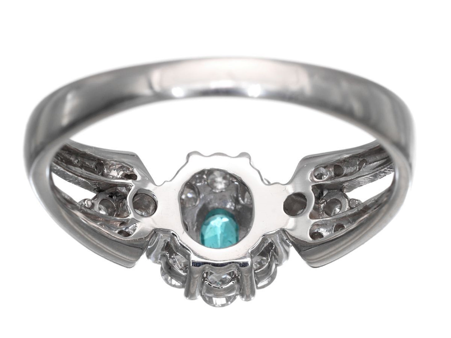 Paraiba tourmaline 0.12ct D0.59ct Pt900 5.9g ring 
