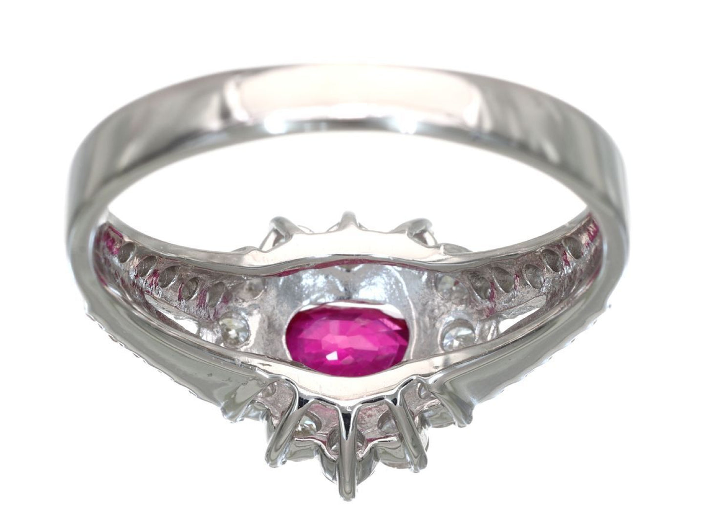 Unheated R1.01ct D0.63ct Pt900 5.8g Ring 