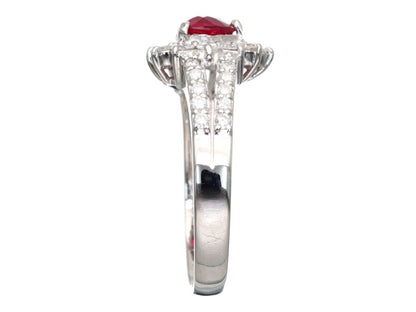 Unheated R1.01ct D0.63ct Pt900 5.8g Ring 