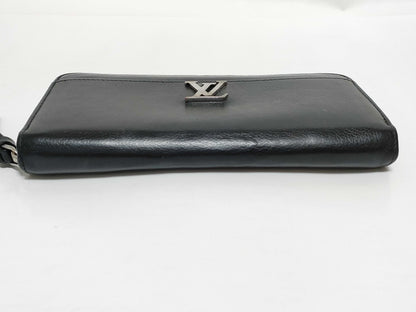 LOUIS VUITTON Zippy Lockme Long Wallet Black Serial Wallet