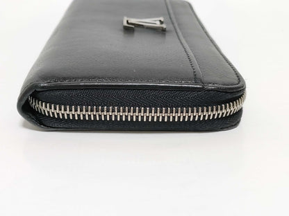 LOUIS VUITTON Zippy Lockme Long Wallet Black Serial Wallet
