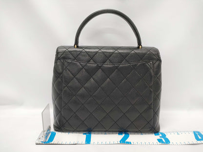 CHANEL Caviar Leather Matelasse One-Handle Handbag, Black, 6376414