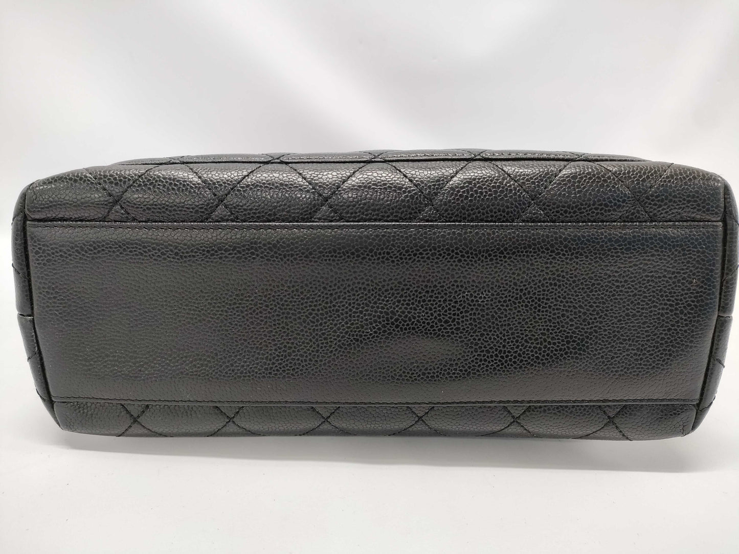 CHANEL Caviar Leather Matelasse One-Handle Handbag, Black, 6376414